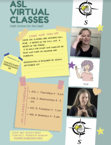  asl classes sign up for parents of deaf children or teachers. link to sign up: https://forms.gle/huTcemujdFCq6Rb7A